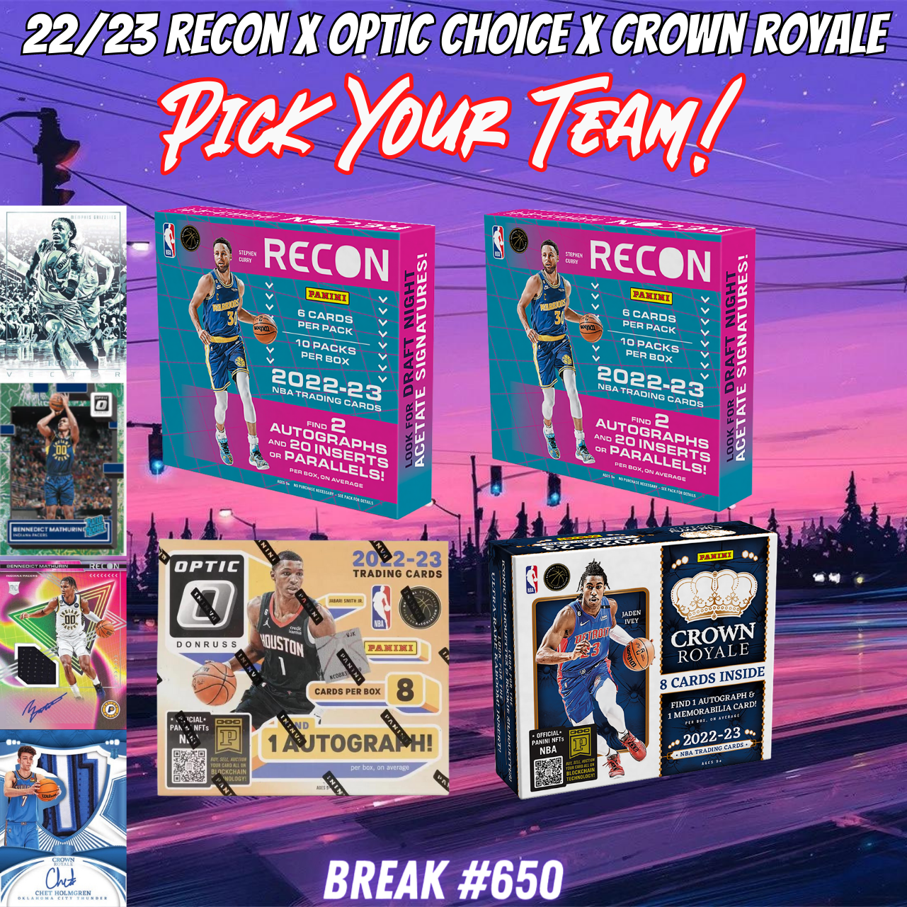 Break 650 - NBA 22/23 Quad Hobby Mixer ft Crown Royale & Optic Choice - 4 Box Pick Your Team!