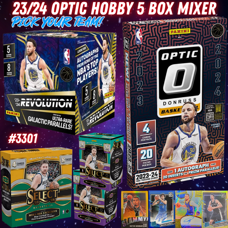 Break 3301 - NBA 23/24 Optic Hobby 5 Box Mixer - Pick Your Team!
