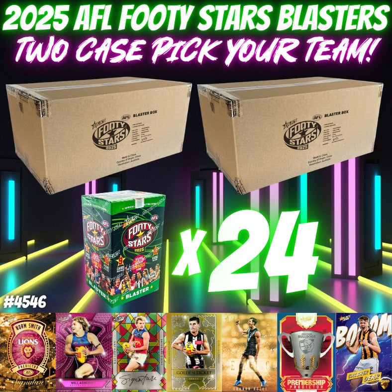 Break 4546 - 2025 AFL Footy Stars Blasters - TWO CASE - Pick Your Team!