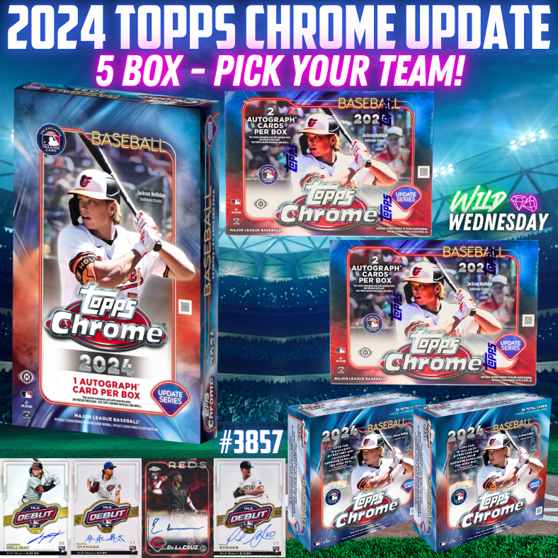 Break 3857 - 2024 MLB Topps Chrome Update - 5 Box Mixer - Pick Your Team!