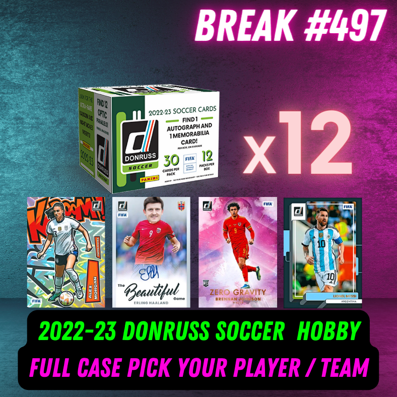 Break 497 - 22/23 Donruss Soccer Hobby - 12 Boxes - Full Case - Pick Your Player / Team