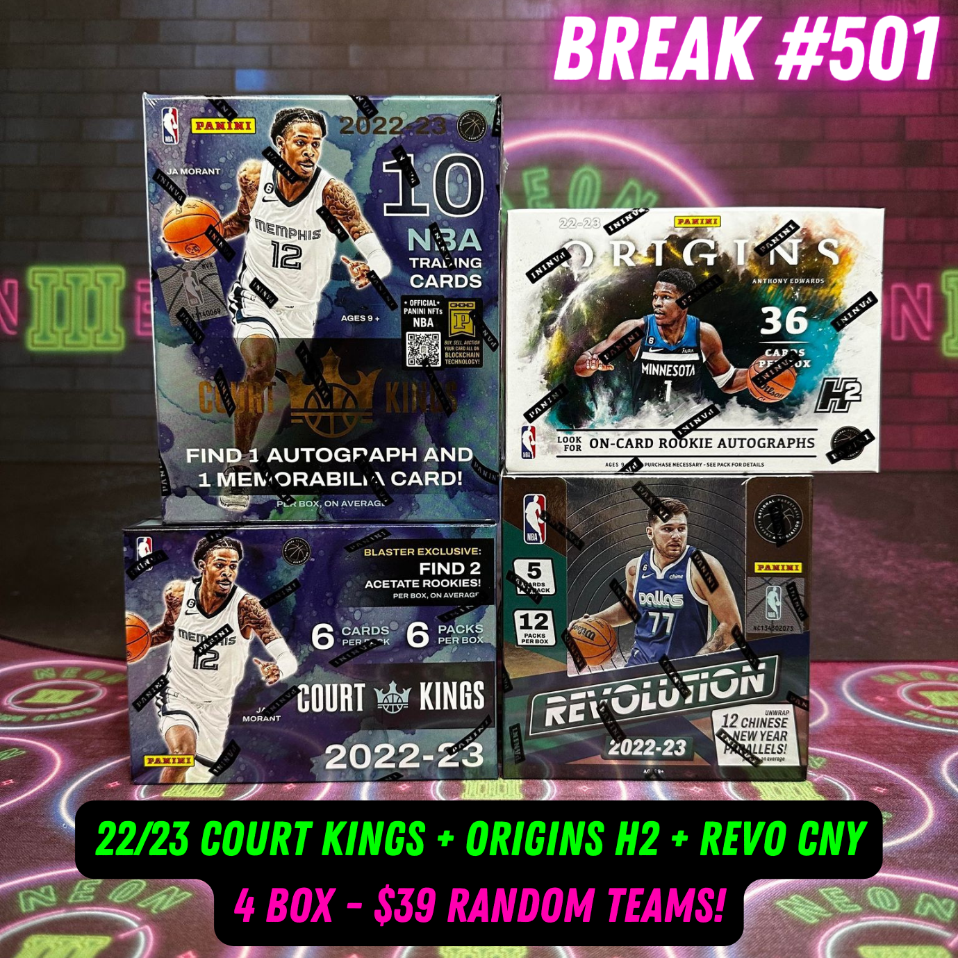 Break 501 - NBA 22/23 Court Kings + Origins H2 + Revolution CNY - 4 Box Random Teams!