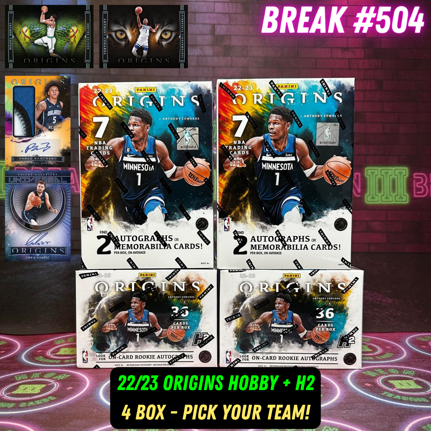 Break 504 - NBA 22/23 Origins Hobby + H2 - 4 Box Pick Your Team!