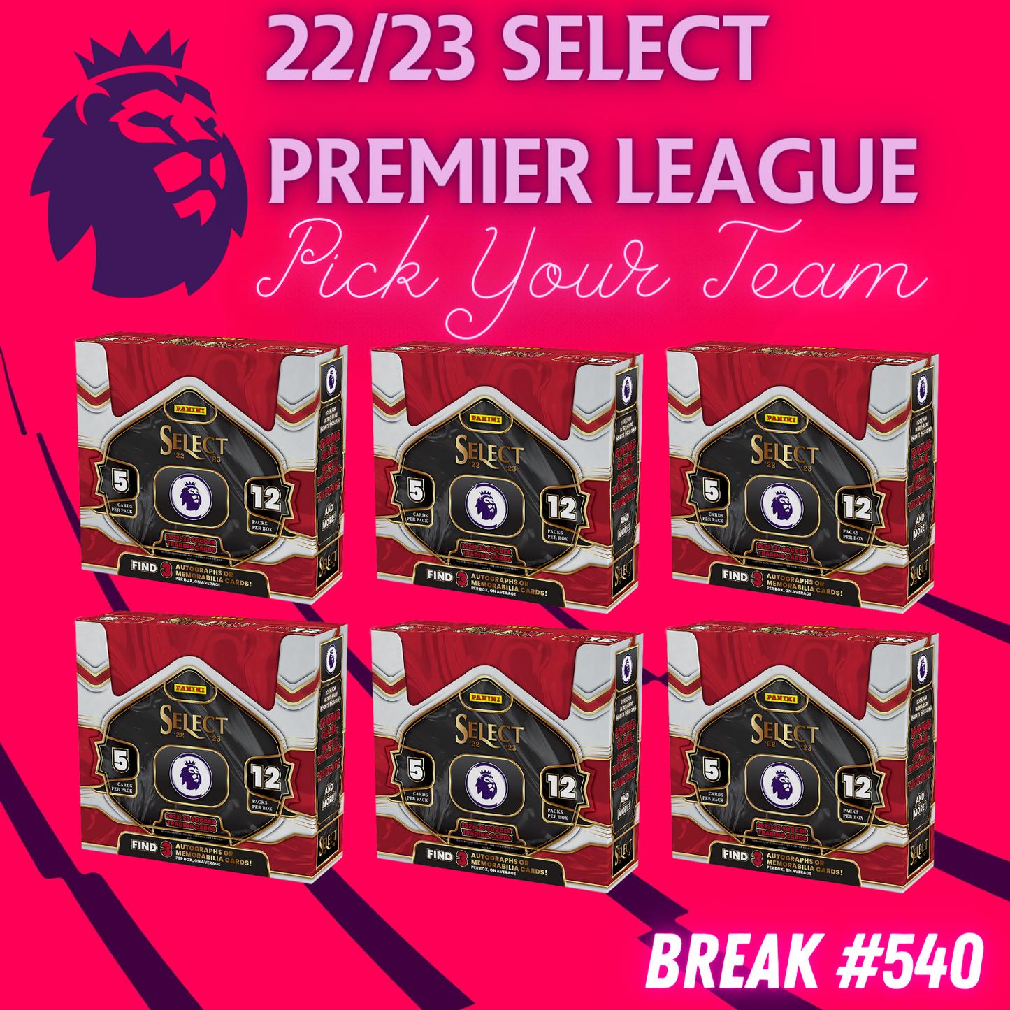 Break 540 - 22/23 Select Premier League Hobby - Half Case - Pick Your Team/Player!