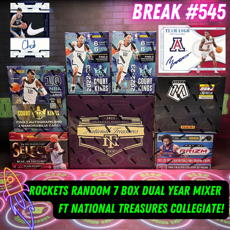 Break 545 - NBA Rocket's Dual Year Random Teams 7 Box Mixer ft National Treasures Collegiate!
