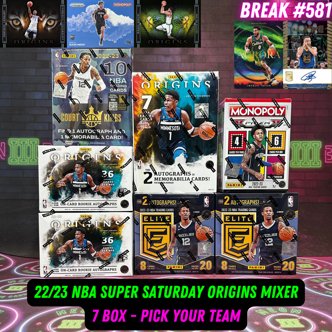 Break 581 - NBA 22/23 Super Saturday 7 Box Origins Mixer - Pick Your Team!