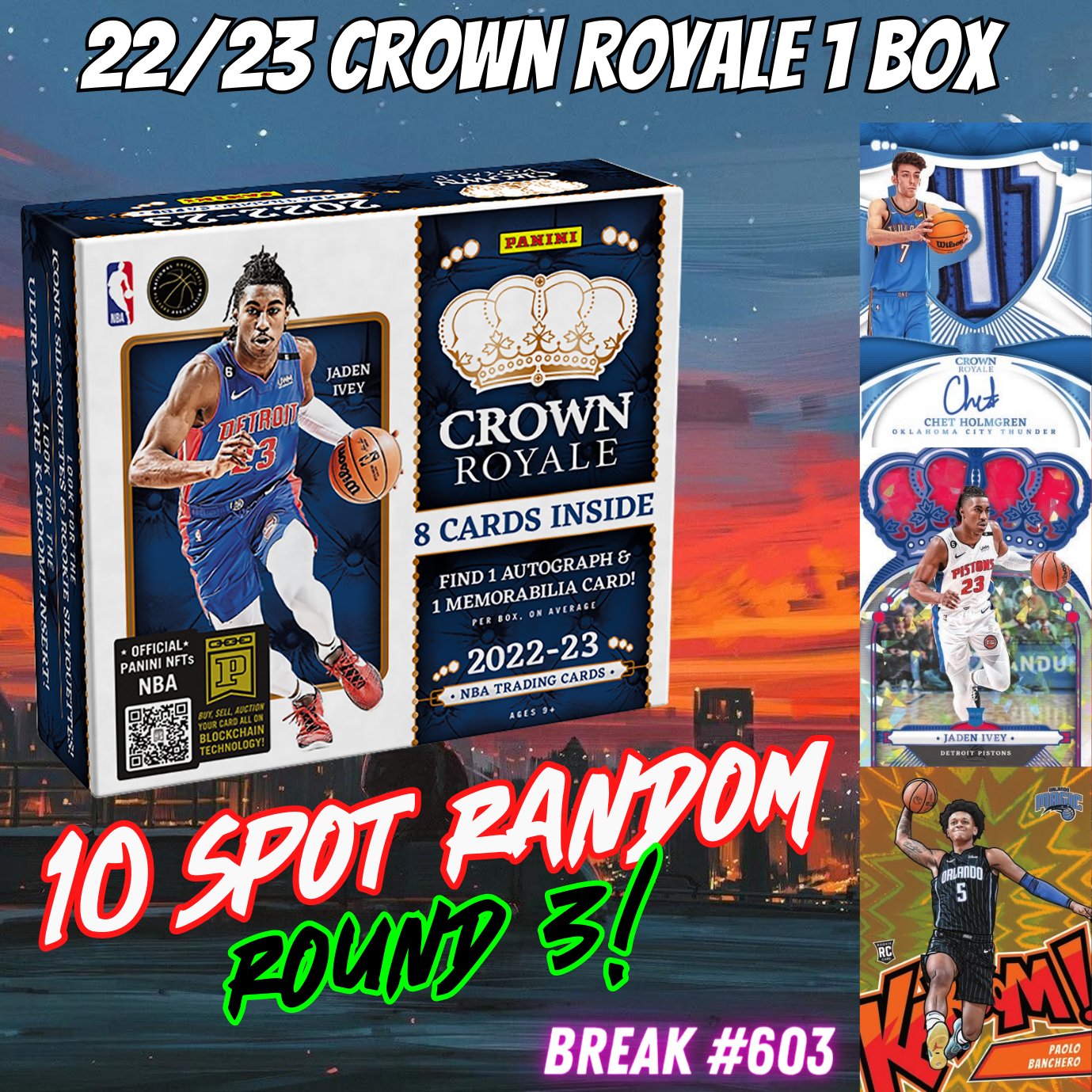 Break 603 - Crown Royale Hobby 1 Box - 10 Spot Random Teams - Round 3!