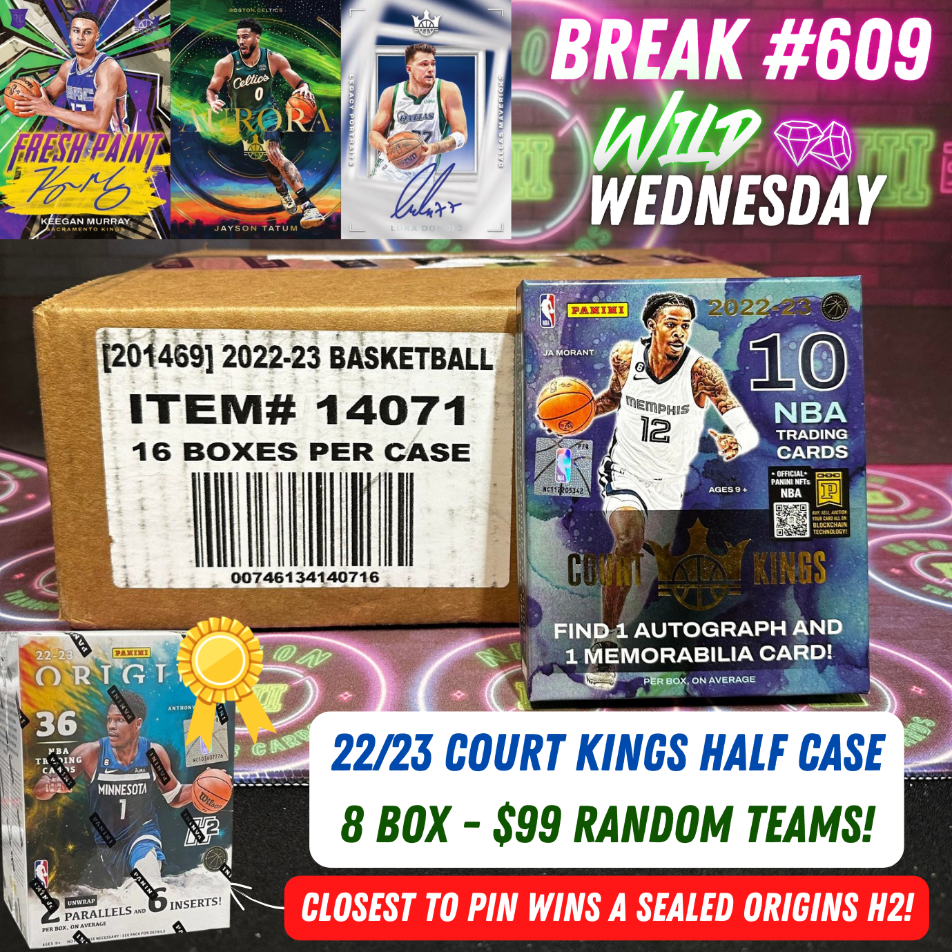 Break 609 - NBA 22/23 Court Kings Hobby 2nd HALF CASE - $99 Random Teams!