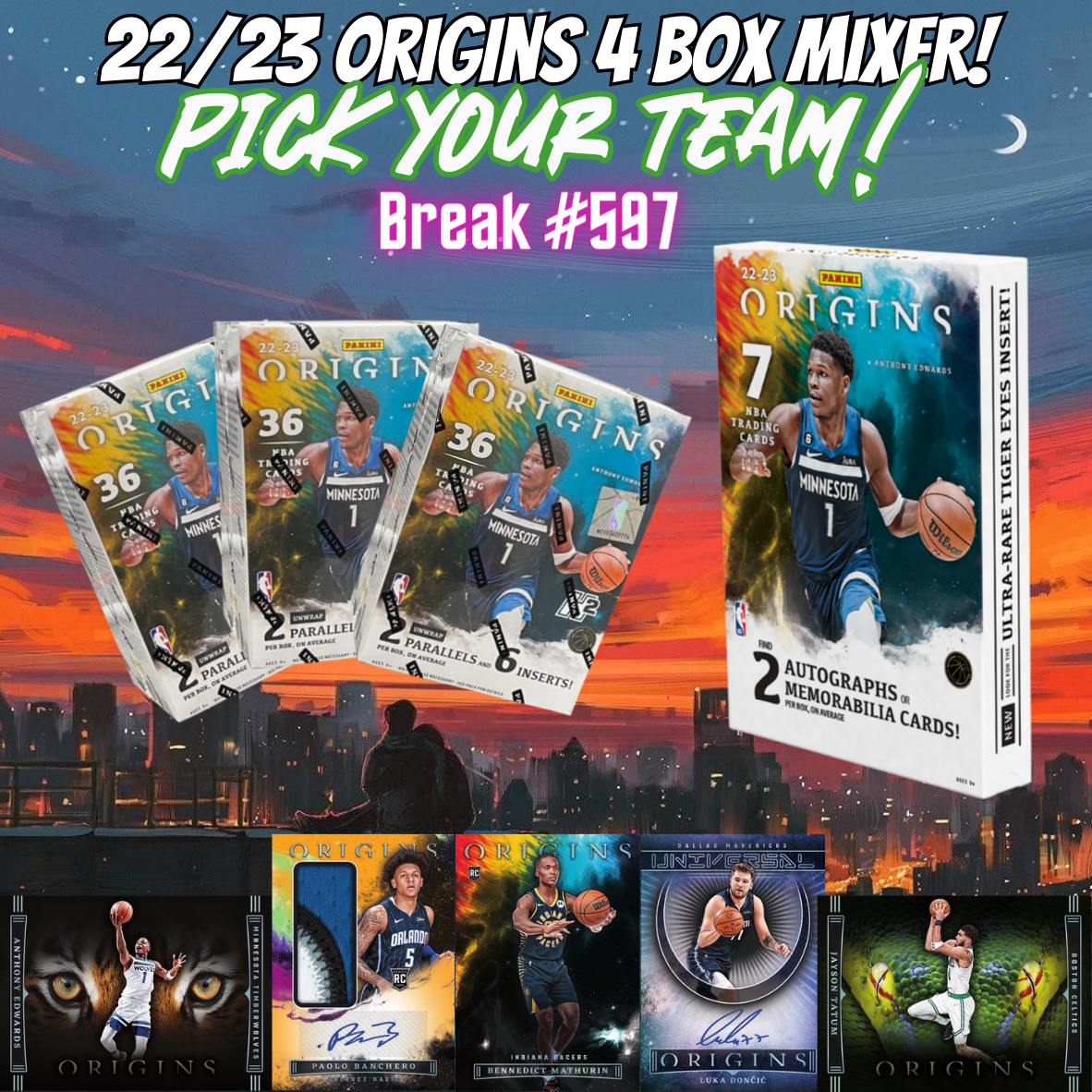 Break 597 - NBA 22/23 Origins Hobby x H2 - 4 Box Pick Your Team!