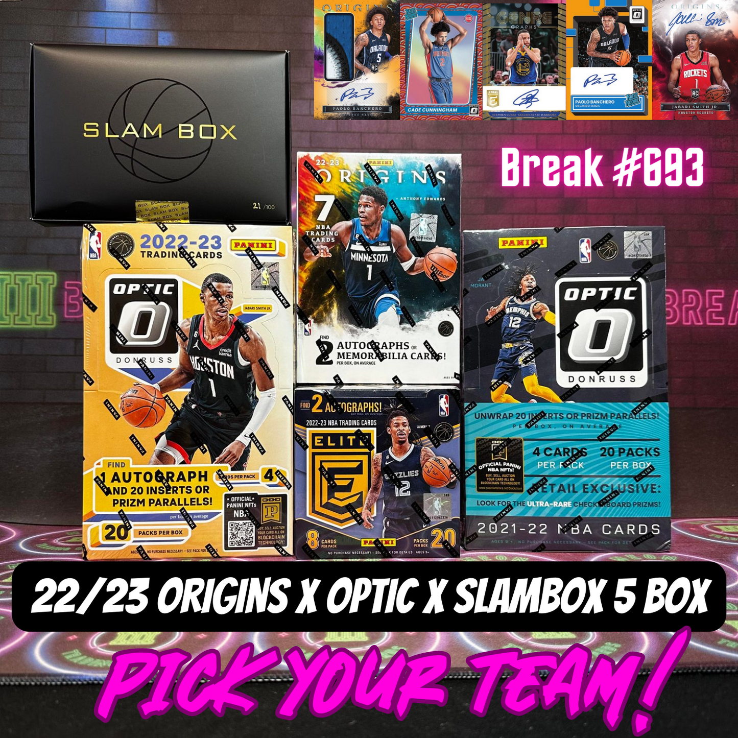 Break 693 - NBA 22/23 Triple Hobby + Slam Box 5 Box Mixer - Pick Your Team!