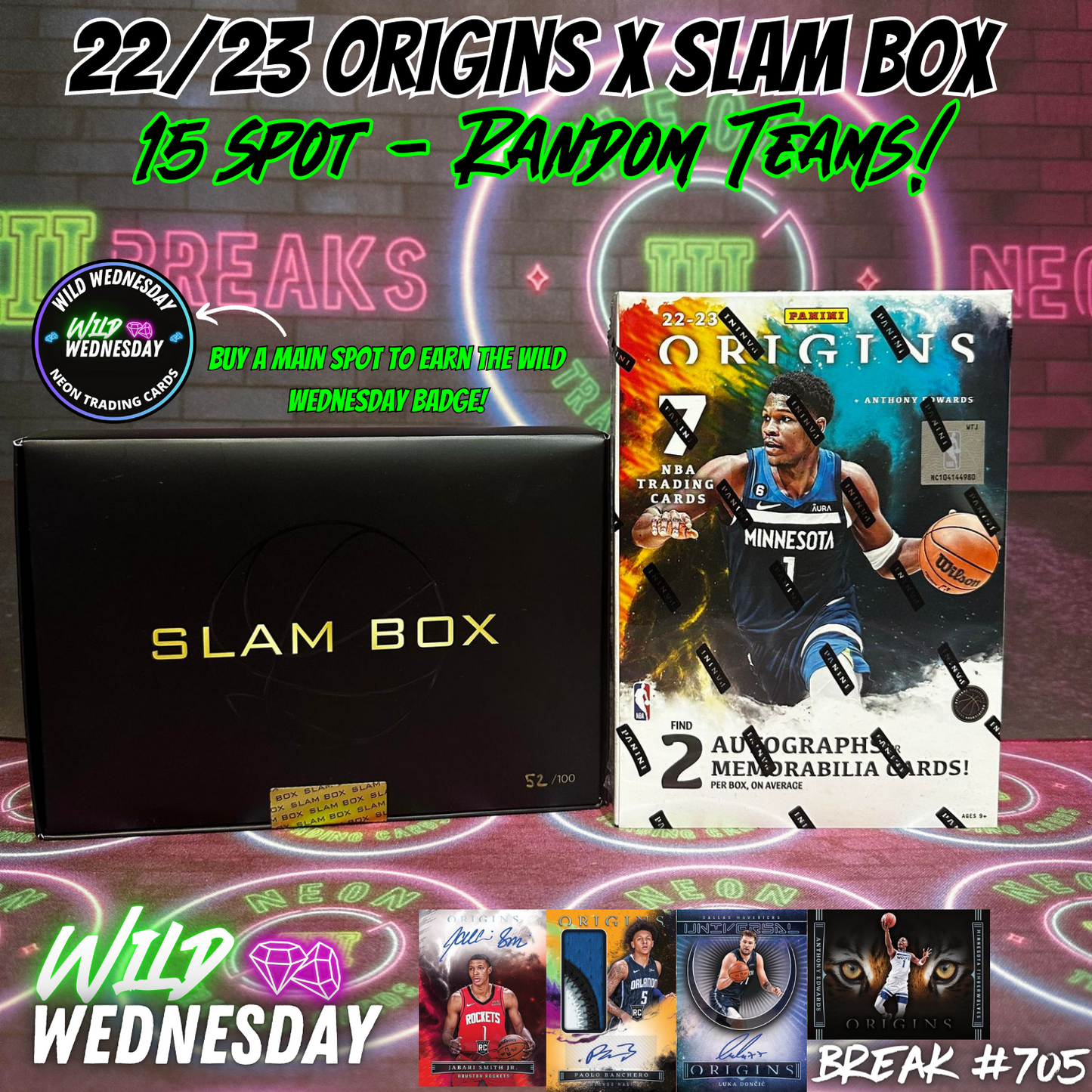 Break 705 - NBA 22/23 Origins x Slam Box - 15 Spot Random Teams!