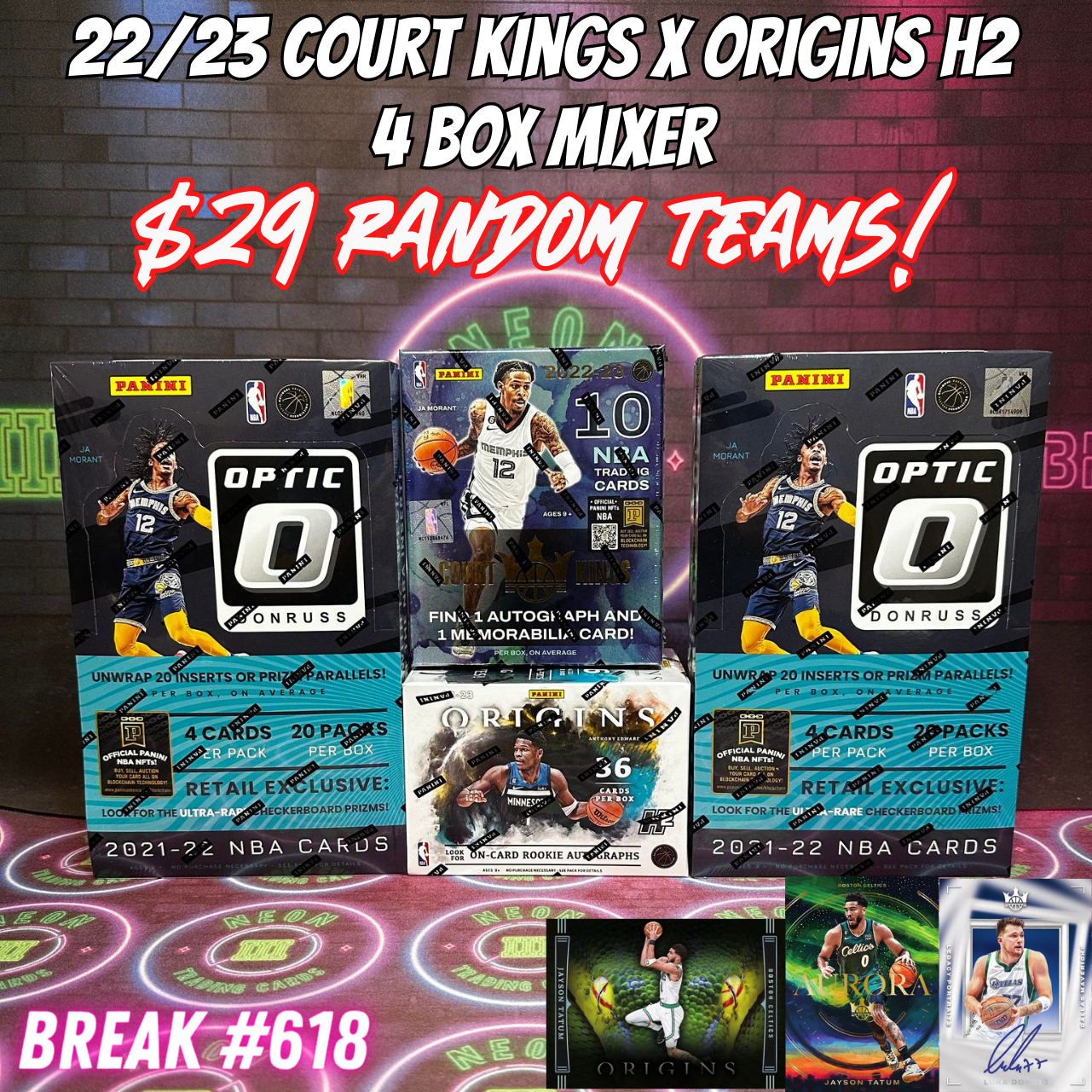 Break 618 - NBA 22/23 Court Kings x Origins H2 4 Box Mixer - $29 Random Teams!