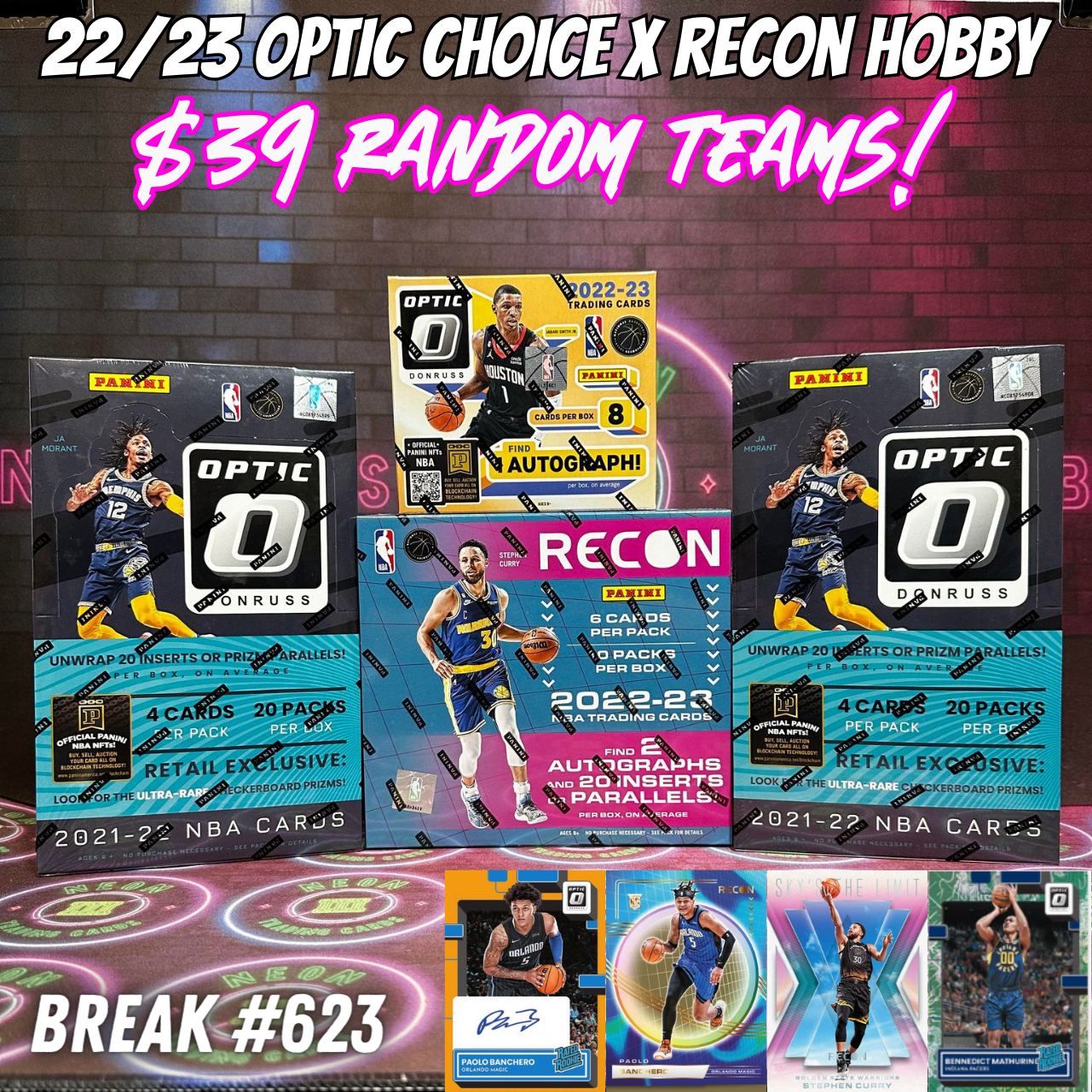 Break 623 - NBA 22/23 Optic Choice x Recon Hobby 4 Box Mixer - $39 Random Teams!