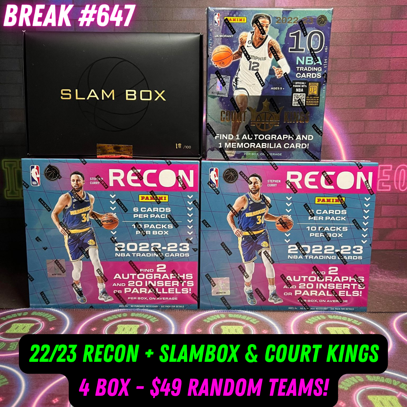 Break 647 - NBA 22/23 Double Recon + Slam Box & Court Kings - 4 Box Random Teams!