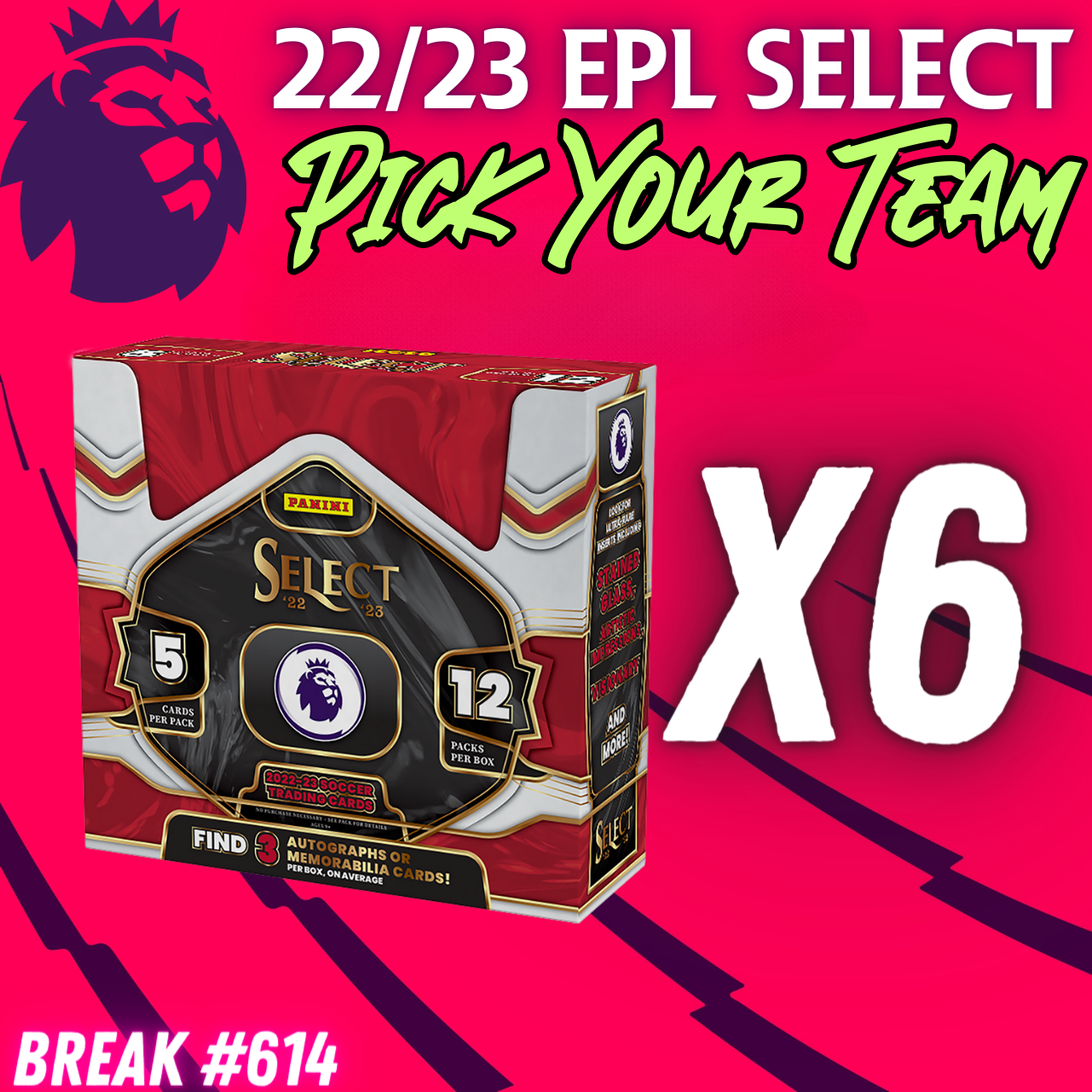 Break 614 - 22/23 EPL Select Hobby HALF CASE - Pick Your Team/Player!
