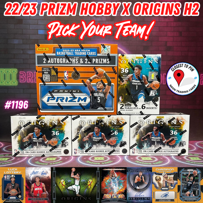 Break 1196 - NBA 22/23 Prizm Hobby x Origins H2 5 Box - Pick Your Team!