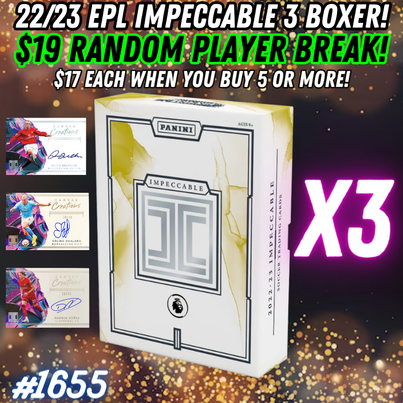 Break 1655 - 22/23 Panini Impeccable Premier League - 3x Hobby Boxes - Random Player Break!