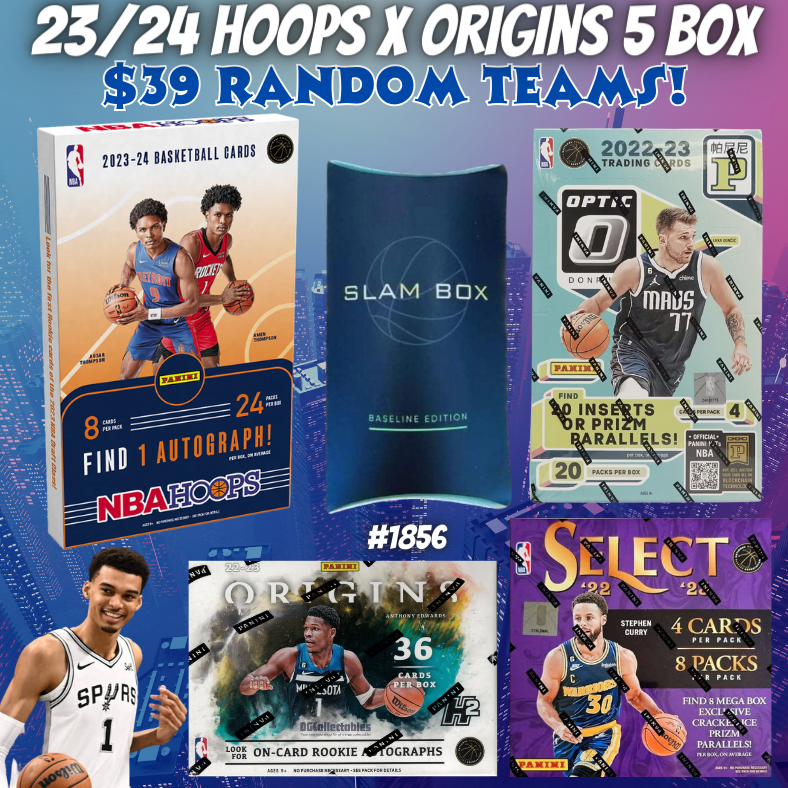 Break 1856 - NBA 23/24 Hoops x Origins 5 Box - $39 Random Teams!