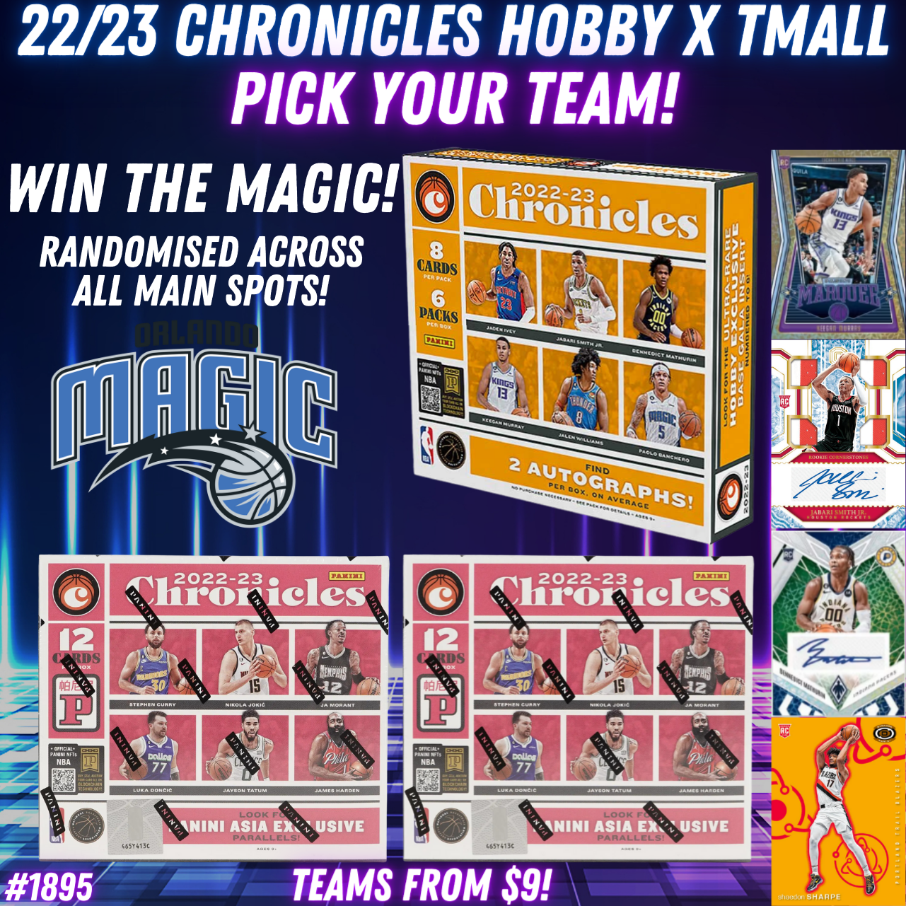 Break 1895 - NBA 22/23 Chronicles Hobby x Asia 3 Box - WIN THE MAGIC Pick Your Team!