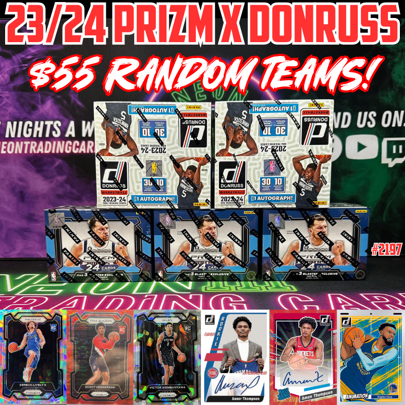 Break 2197 - NBA 23/24 Donruss Hobby x Prizm 5 Box - $55 Random Teams!