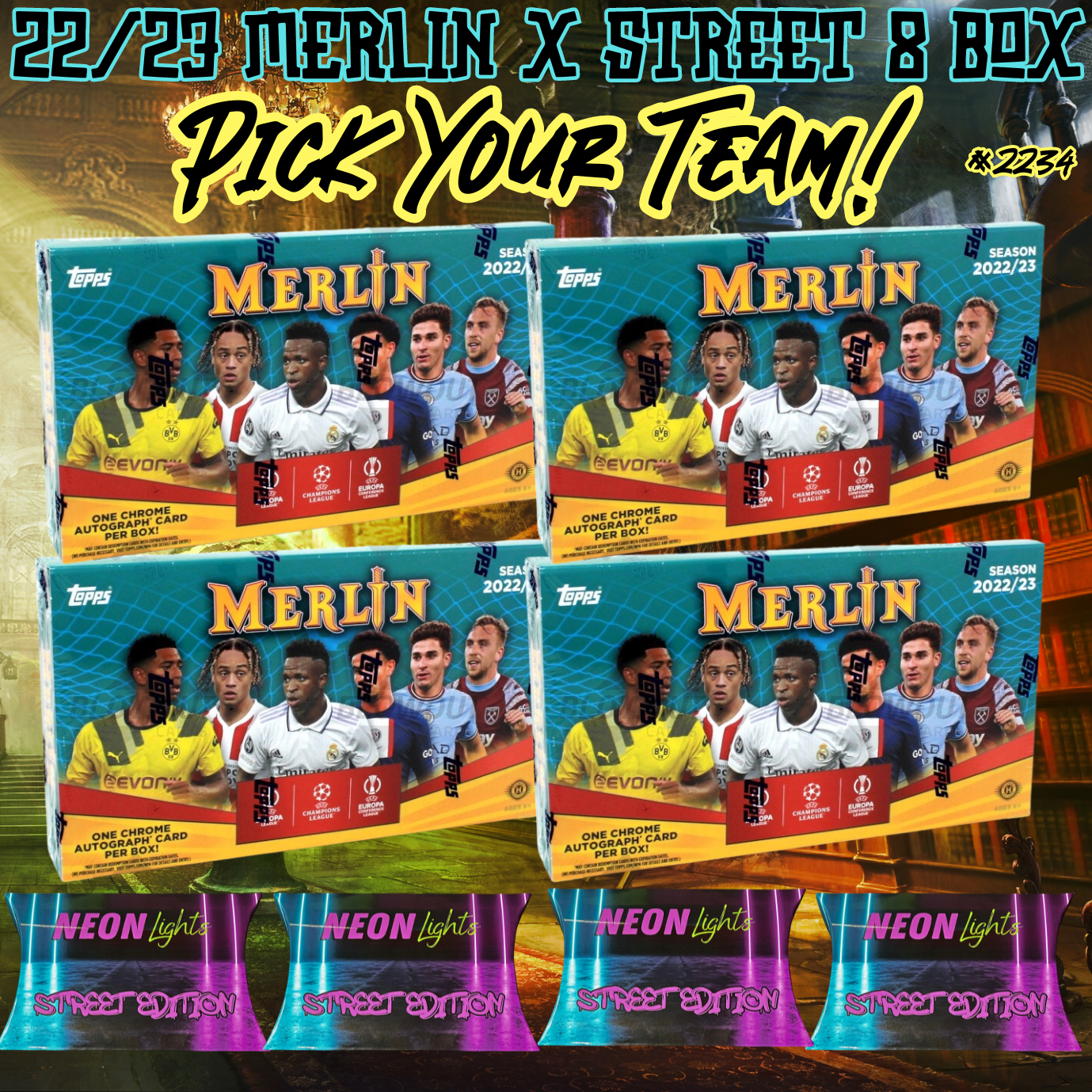 Break 2234 - 22/23 Merlin Hobby x Street Edition 8 Box - Pick Your Team/Player!