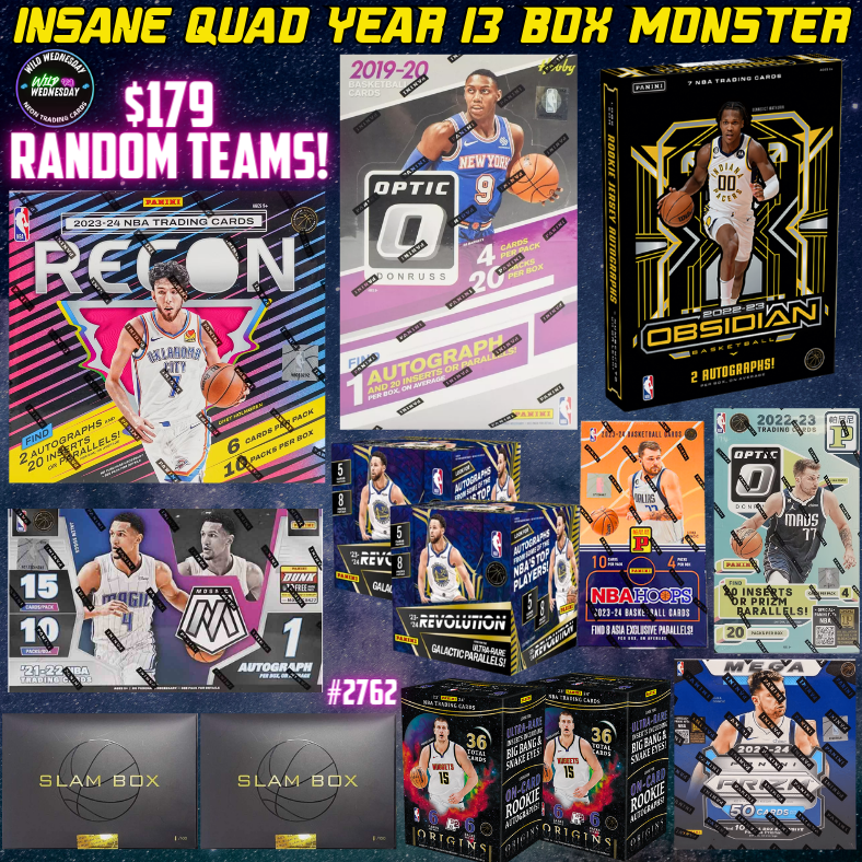Break 2762 - INSANE NBA Quad Year 13 Box Monster Mashup - $179 Random Teams!