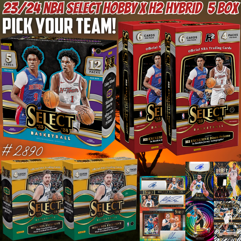 Break 2890 - NBA 23/24 Select Hobby x H2 Hybrid 5 Box - Pick Your Team!