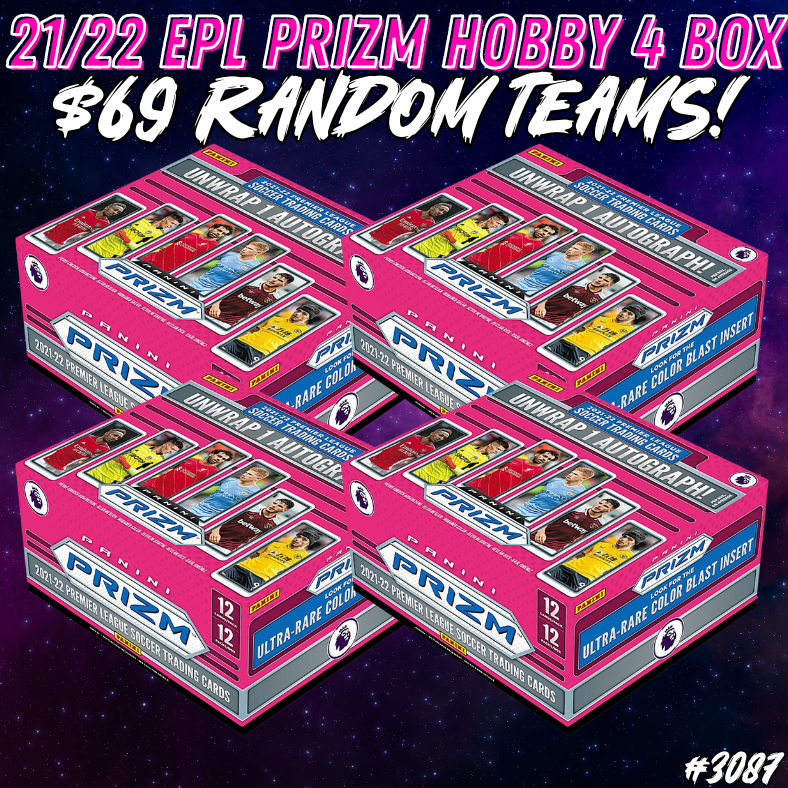 Break 3087 - 21/22 EPL Prizm Hobby 4 Box - $69 Random Teams!