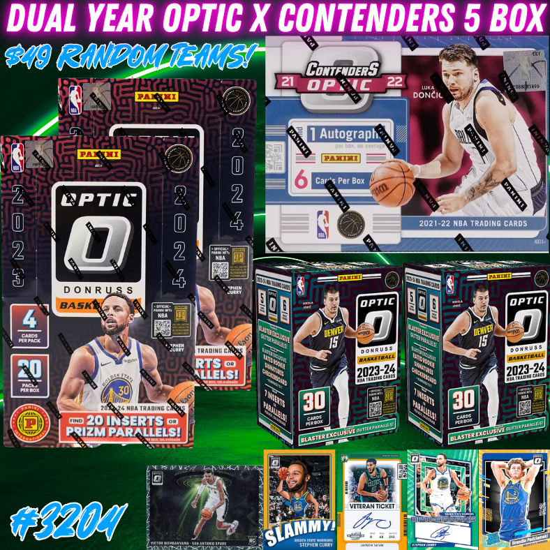 Break 3204 - NBA Dual Year Optic International x Optic Contenders 5 Box - $49 Random Teams!