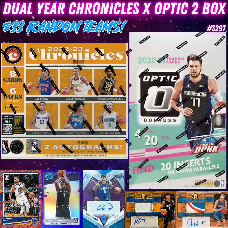 Break 3297 - NBA Dual Year Chronicles Hobby x Optic Retail - $33 Random Teams!