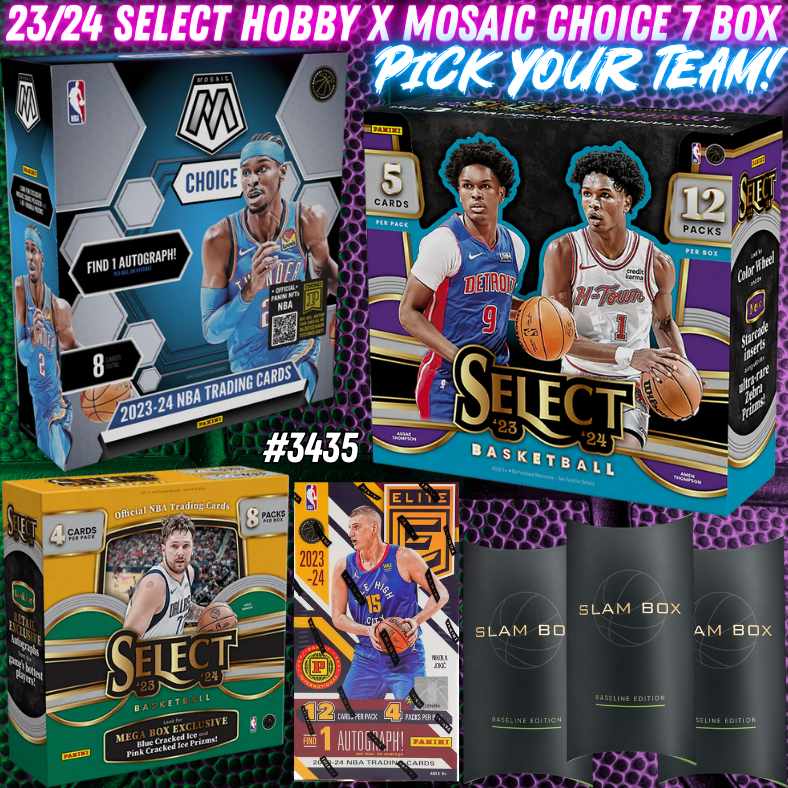 Break 3435 - NBA 23/24 Select Hobby x Mosaic Choice 7 Box Mega Mixer - Pick Your Team!