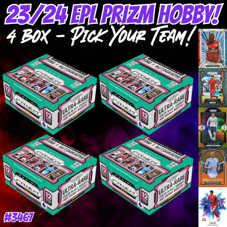 Break 3467 - 23/24 EPL Prizm HOBBY - 4 Box - Pick Your Team!