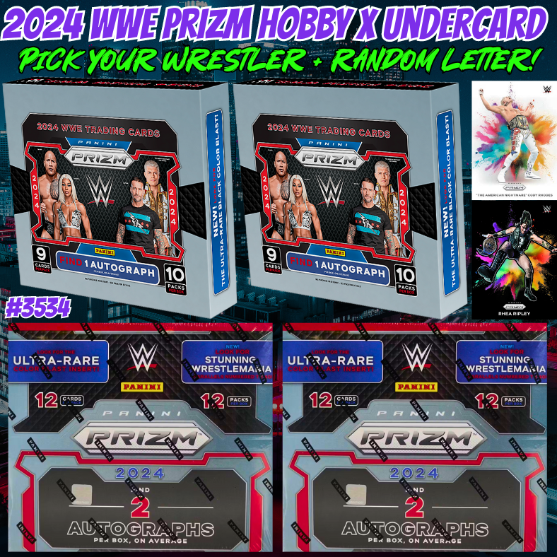 Break 3534 - 2024 WWE Prizm Hobby x Undercard 4 Box - Pick Your Wrestler + Random Letter!