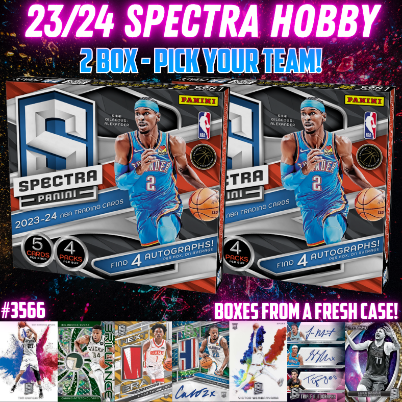 Break 3566 - NBA 23/24 Spectra Hobby 2 Box - Pick Your Team!