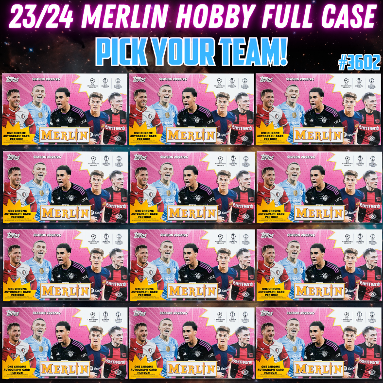 Break 3602 - 23/24 Topps UEFA Club Coll. Merlin Hobby - FULL CASE - Pick Your Team