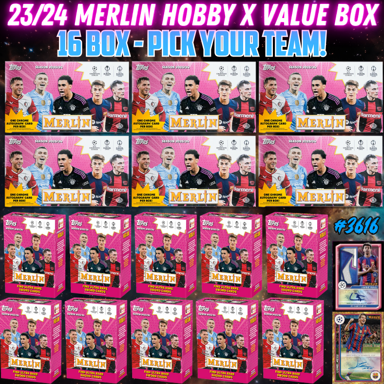 Break 3616 - 23/24 Topps UCC Merlin Hobby x Value 16 Box - Pick Your Team/Player!