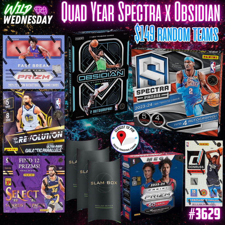 Break 3629 - Wild Wednesday QUAD Year NBA Spectra x Obsidian 10 Box Random Teams