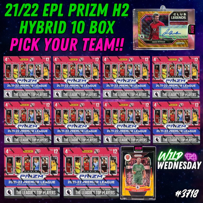 Break 3718 - 21/22 EPL Prizm H2 Hybrid - 10 Boxes - Pick Your Team!