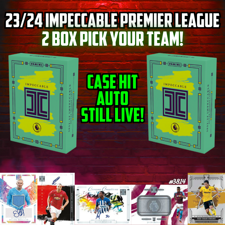 Break 3814 - 23/24 Panini EPL Impeccable Hobby - 2 Box - Pick Your Team!