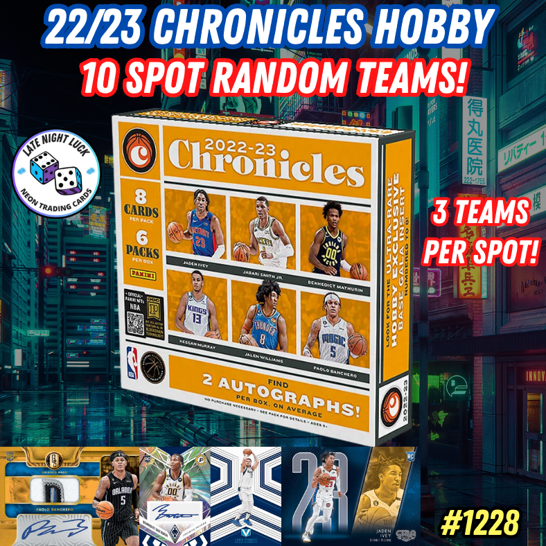 Break 1228 - NBA 22/23 Chronicles Hobby 10 Spot Random Teams!