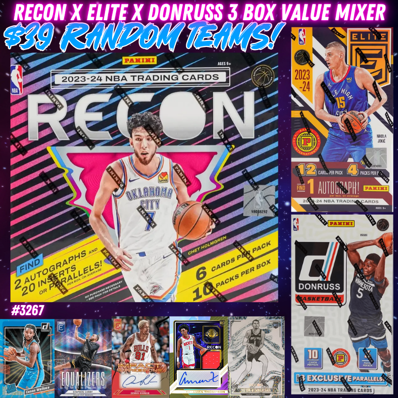 Break 3267 - NBA 23/24 Recon x Elite x Donruss 3 Box Value - $39 Random Teams!