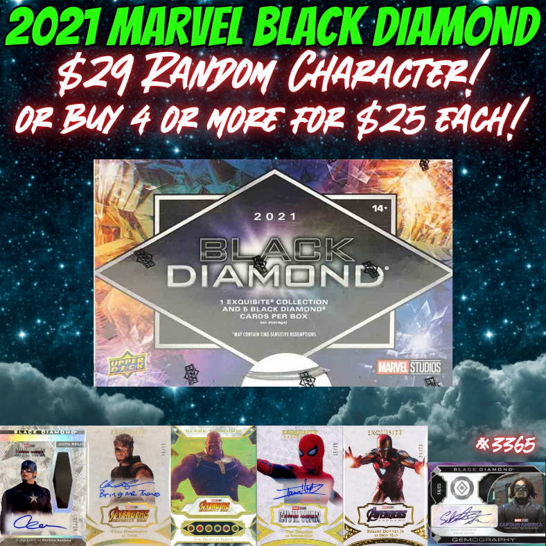 Break 3365 - 2021 Marvel Black Diamond - Random Character Break!