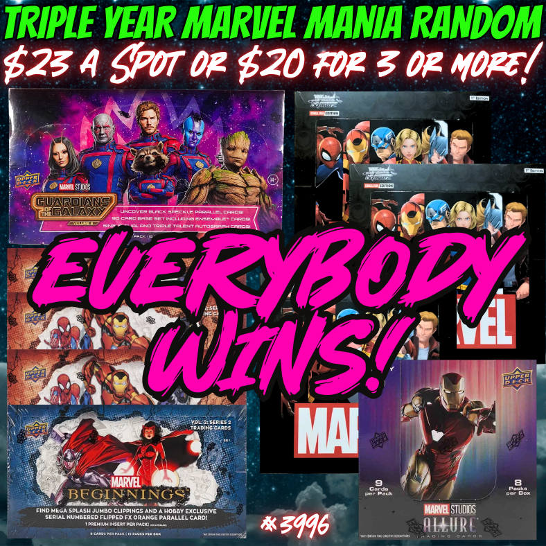 Break 3996 - TRIPLE YEAR MARVEL MANIA - Random Box/Packs - EVERYBODY WINS!