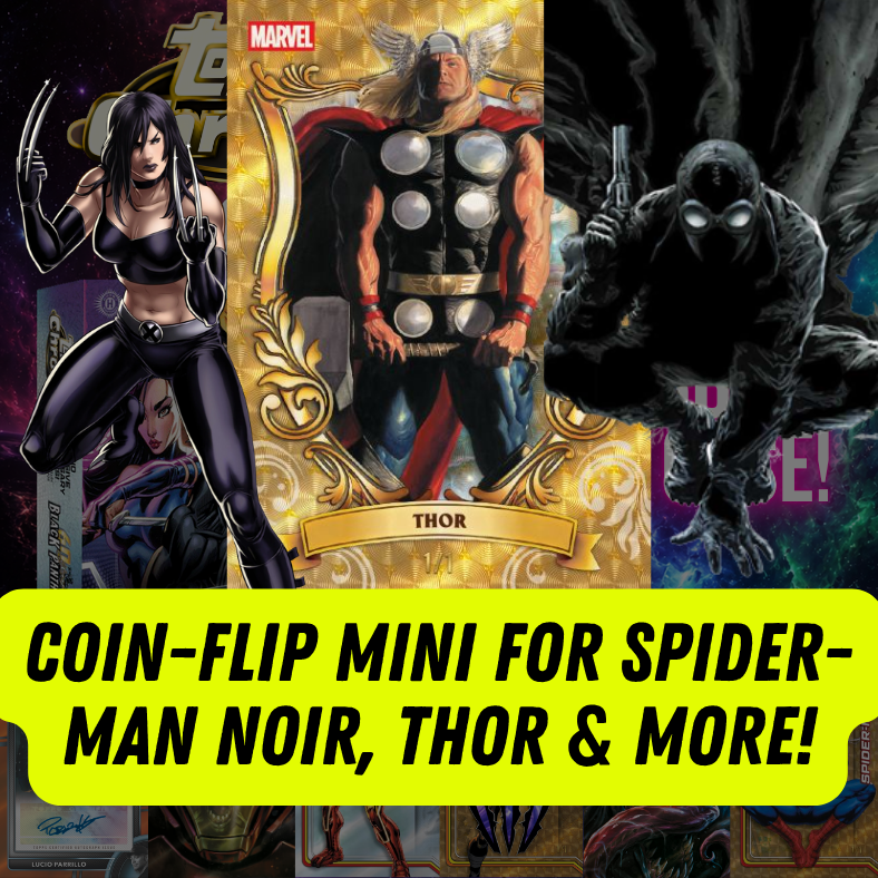 Coin-flip Mini for Spider-Man Noir, Thor & More in Break 5585 - 2026 Topps Marvel Chrome Hobby RELEASE DAY - FULL CASE - PYC!