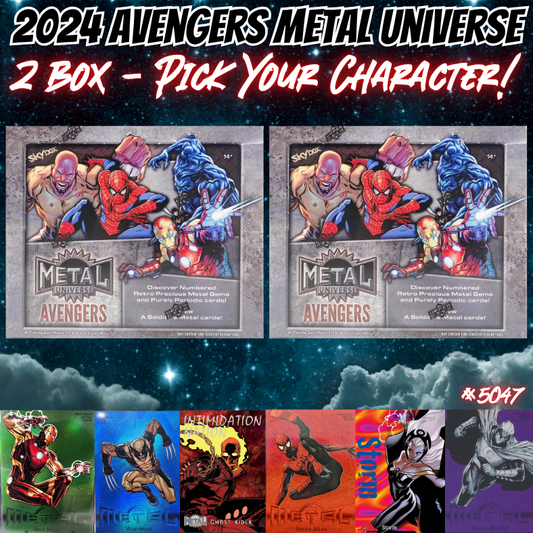 Break 5047 - 2024 Marvel Avengers Metal Universe - 2 Box - Pick Your Character/Team!