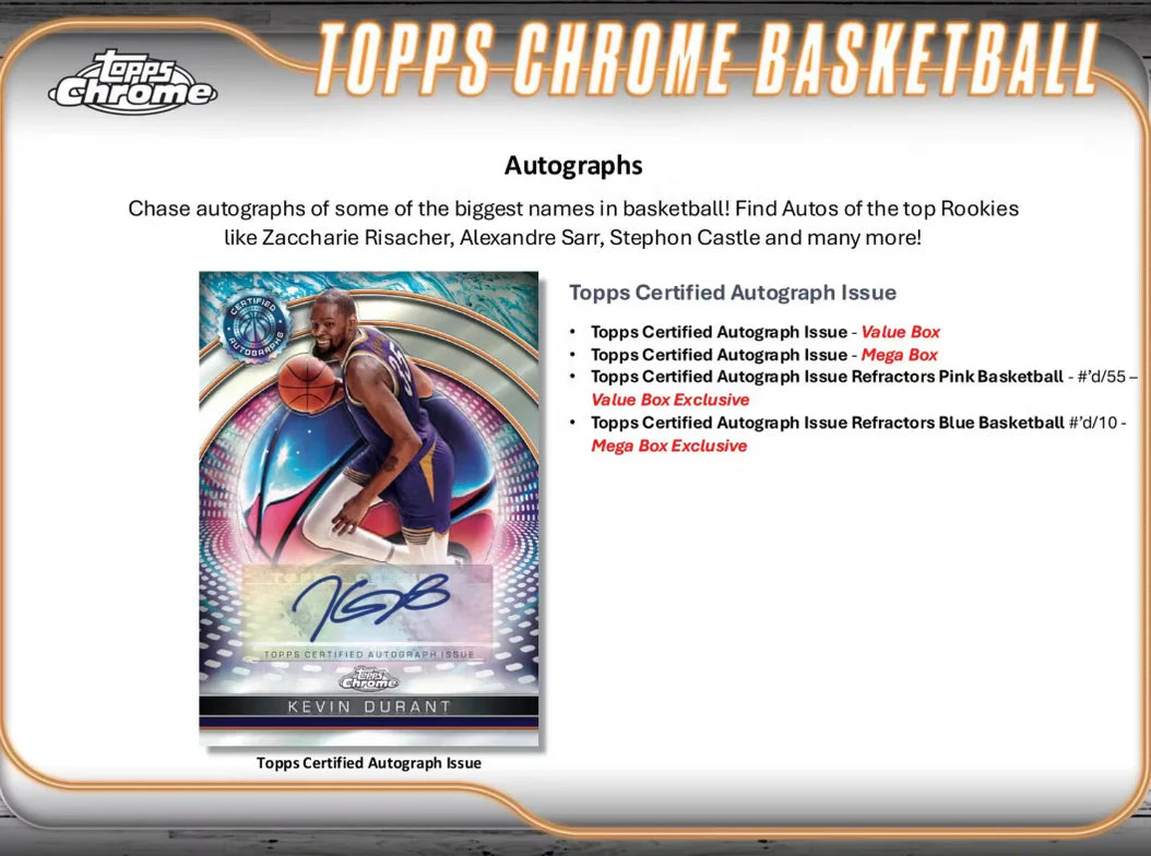 24/25 Topps Chrome Basketball Value Box