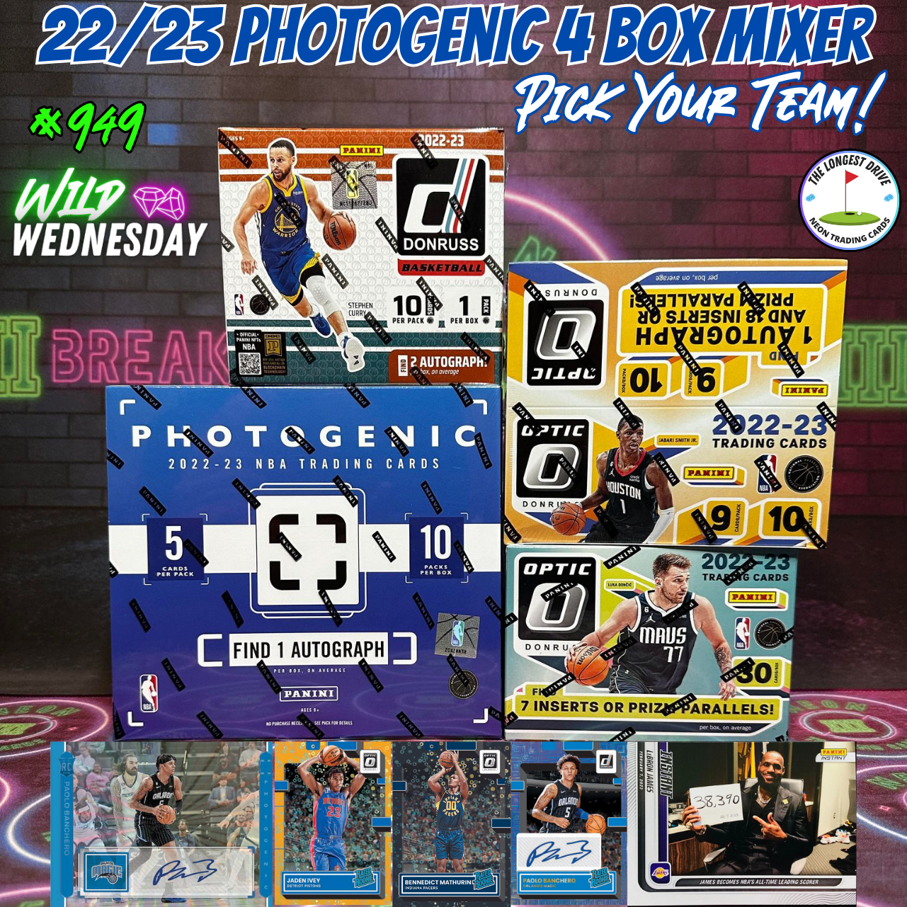 Break 949 - NBA 22/23 Photogenic Hobby 4 Box Mixer - Pick Your Team!
