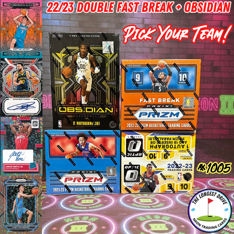 Break 1005 - NBA 22/23 Double Fast Break Obsidian 4 Box - Pick Your Team!