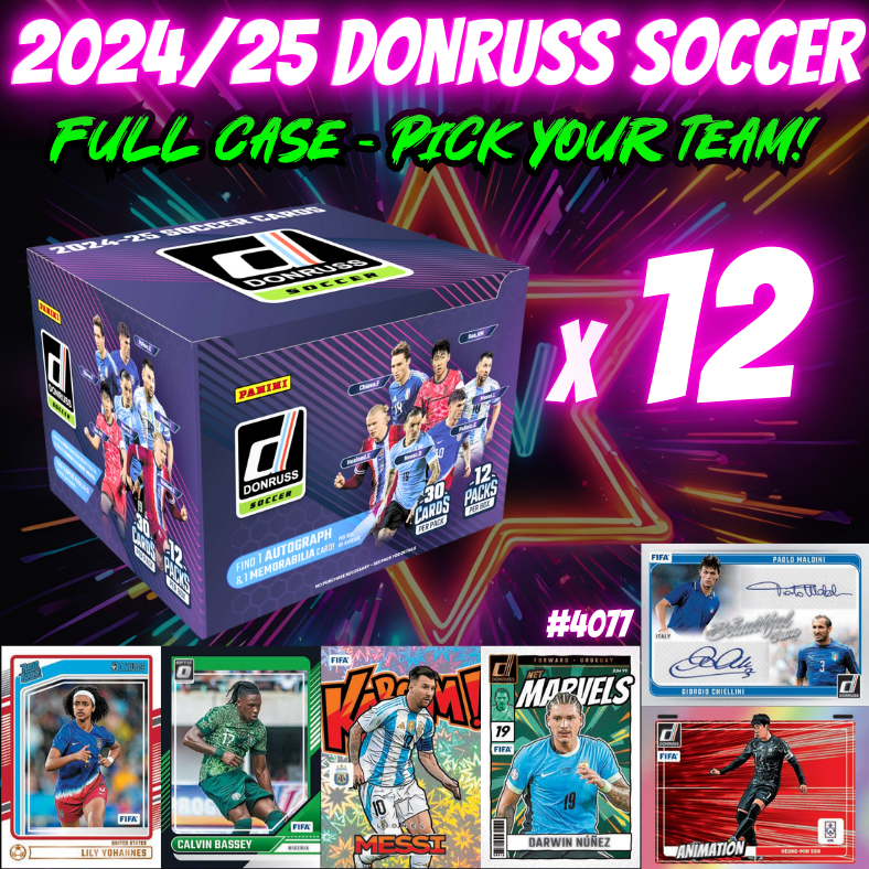 Break 4077 - 24/25 Donruss Soccer Hobby - FULL CASE - Pick Your Player!