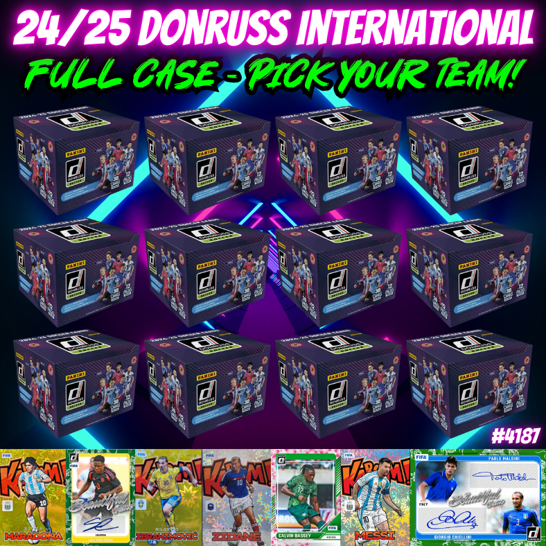 Break 4187 - 24/25 Donruss Soccer Int. Hobby FULL CASE - Pick Your Team!